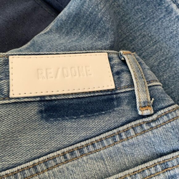 RE/DONE Bell Bottom Jeans Blue 148-03W70LRBL Women’s Size 23 Anthropologie - Picture 14 of 16